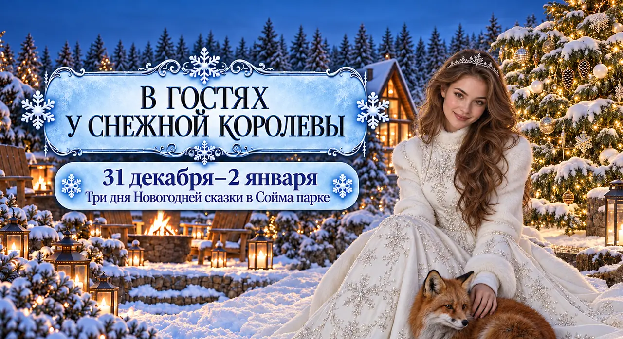 В гостях у Снежной королевы — три дня новогодней сказки в Сойма Парке, 31 декабря – 2 января